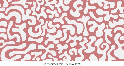 A seamless pattern of organic, amoeba-like shapes in a soft pink and cream color palette.