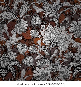 Seamless pattern. Organic motif background. Ultra fashionable fabric pattern. Vector illustration.