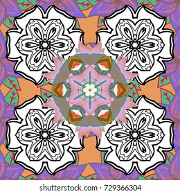 Seamless pattern. Organic motif background. Ultrafashionable fabric pattern. Vector illustration.