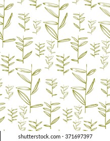 seamless pattern, organic ornament, vector repeating texture, floral elements, leaves