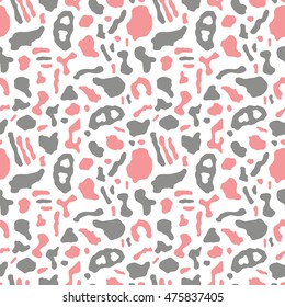 Seamless pattern with organic rounded and stripe shapes, vector illustration