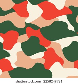 Seamless Pattern organic shapes. Abstract seamless pattern. Vector background with spots. Colorful background of camouflage print. Abstract print with geometric spots. Chaotic liquid shapes. 