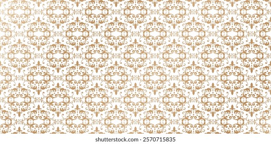 Seamless pattern with oriental element traditional ornament golden color isolated white background for fashionable textile, book cover, Digital interfaces, prints design templates material, invitation