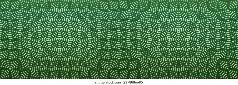 Patrón incomparable en un estilo geométrico oriental tradicional. 3.º adorno festivo japonés para la decoración del año nuevo lunar chino. Verde abstracto como un vector creativo. Dragón Vintage.