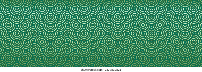 Patrón incomparable en un estilo geométrico oriental tradicional. 3.º adorno festivo japonés para la decoración del año nuevo lunar chino. Verde abstracto como un vector creativo. Dragón Vintage.