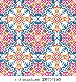 Seamless pattern in oriental geometric traditional style. Colorful ornament for decoration, textile, fabric.