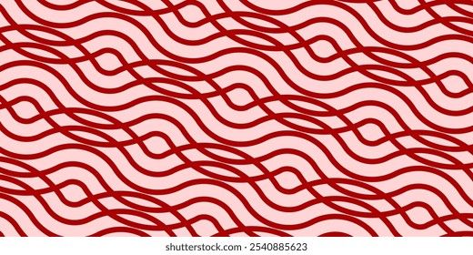 Seamless pattern in oriental geometric traditional style. Waves in line form. Red abstract motif ornament for celebration, marketing, banner, greeting, display, surface, decoration