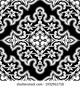 Seamless pattern with oriental Indo-Persian ornament. Vector illustration