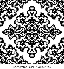 Seamless pattern with oriental Indo-Persian ornament. Vector illustration