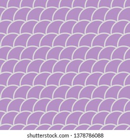 Seamless pattern in oriental motifs in shades of purple, fish scales background, vector illustration