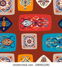 Seamless pattern with oriental motifs.Marokko.Can be used for printing on paper, labels, signs, jewelry, in textiles.