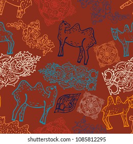 Seamless pattern with oriental motifs.Marokko.Can be used for printing on paper, labels, signs, jewelry, in textiles.