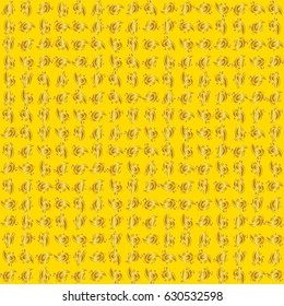 Seamless pattern oriental ornament in baroque style. Traditional classic vector golden pattern. Yellow and golden pattern.