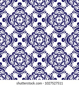 Seamless pattern oriental ornament. Textile print. Islamic vector design. Floral tiles.