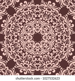 Seamless pattern oriental ornament. Textile print. Islamic vector design. Floral tiles.