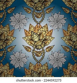 seamless pattern oriental ornament. vector golden textile print. Islamic design. Floral tiles. Golden pattern on colors with golden elements.