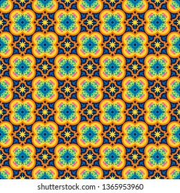 Seamless pattern in Oriental style. Geometrical ornament. Tile pattern.