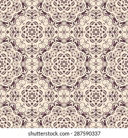 Seamless pattern in oriental style with mandala circular ornament. Round Ornament Pattern. Vintage decorative elements. Islam, Arabic, Asian and Indian motifs