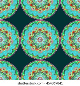 Seamless pattern in oriental style. Ornaments can be used for wallpaper, pattern fills, web page background,surface textures. 