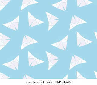 seamless pattern of origami butterflies, background blue