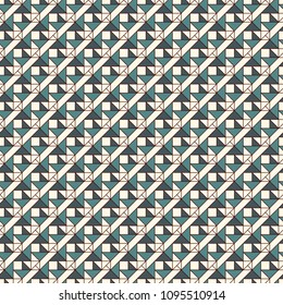 Seamless pattern with origami forms. Pastel color print with geometric shapes. Contemporary abstract background with repeated triangles. Modern style wallaper. Vector digital paper, textile print