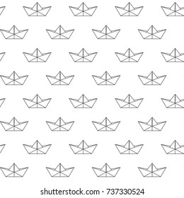 Seamless pattern with origami paper boats. Cute Marine pattern for fabric, baby clothes, background, textile, wrapping paper and other decoration.Vector illustration.