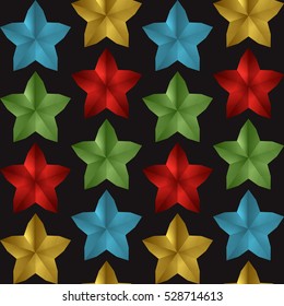 Seamless pattern. Origami paper star