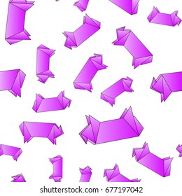 Seamless pattern origami pig. Endless texture can be used for wallpaper, pattern fills, web page background,surface textures.