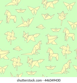 Seamless pattern with origami, wallpapers