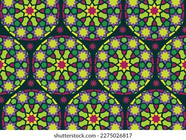 Seamless pattern in original arabic style. Vector illustration, in exclusive colors