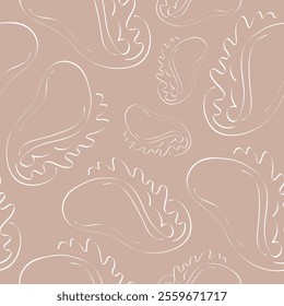 seamless pattern with original mexican taco icon drawn in line art style on beige background