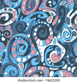 Seamless pattern with original spiral structure