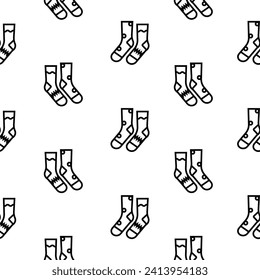 Seamless pattern. Original vector illustration. The icon of warm winter socks. Hand drawn, not AI