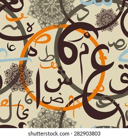 seamless pattern ornament Arabic calligraphy of text Eid Mubarak concept for muslim community festival Eid Al Fitr(Eid Mubarak).