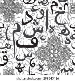 seamless pattern ornament Arabic calligraphy of text Eid Mubarak concept for muslim community festival Eid Al Fitr(Eid Mubarak)