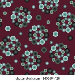 Seamless pattern. Ornament of concentric circles resembling a cut of a tree. Handmade in dark colors. Printing for textiles. Vector illustration.