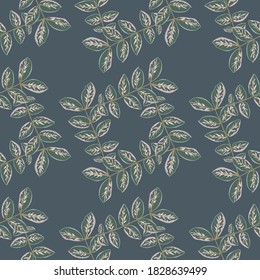 Seamless pattern with ornament of decorative twigs. Flower background for textile, cover, wallpaper, gift packaging, printing.Romantic design for calico, silk.