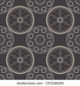 Seamless pattern. The ornament of the elements of Gothic architecture. Notre Dame. Can be used for wallpaper, textile, invitation card, wrapping, web page background.