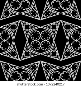 Seamless pattern. The ornament of the elements of Gothic architecture. Notre Dame. Can be used for wallpaper, textile, invitation card, wrapping, web page background.