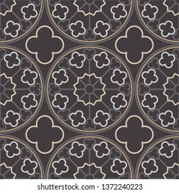 Seamless pattern. The ornament of the elements of Gothic architecture. Notre Dame. Can be used for wallpaper, textile, invitation card, wrapping, web page background.