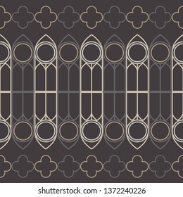 Seamless pattern. The ornament of the elements of Gothic architecture. Notre Dame. Can be used for wallpaper, textile, invitation card, wrapping, web page background.