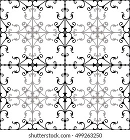 Seamless pattern. Ornament of fine lines and curls