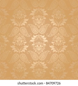 Seamless pattern, ornament floral, decorative background, gold