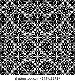 คำอธิบาย
Adorno sin costura del modelo con las flores, Ilustración vectorial geométrica para la tela, bordado, tejer