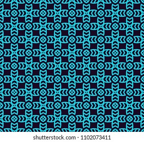 Seamless pattern. Ornament of lines and curls. Linear abstract background.