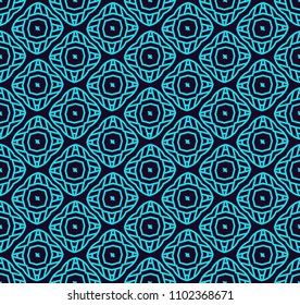 Seamless pattern. Ornament of lines and curls. Linear abstract background.
