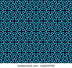 Seamless pattern. Ornament of lines and curls. Linear abstract background.
