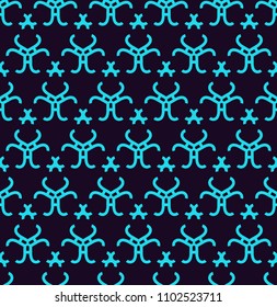 Seamless pattern. Ornament of lines and curls. Linear abstract background.
