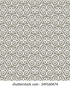 Seamless pattern. Ornament of lines and curls. Linear abstract pattern.