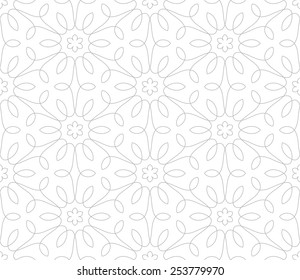 Seamless pattern. Ornament of lines and curls. Linear abstract background.
